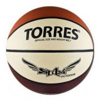 Мяч баскетбольный Torres Slam р. 7 любительский, резина, клееный B00067