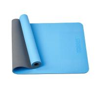 Коврик для йоги TORRES Comfort 6 YL10086, TPE 6 мм, нескользящее покрытие, сине-серый