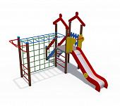 Детский игровой комплекс с металлическим скатом Н-1200 ДИО 04109