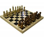 Шахматы Обиходные - деревянные парафинированные фигурки с доской 290х290мм 0213PN